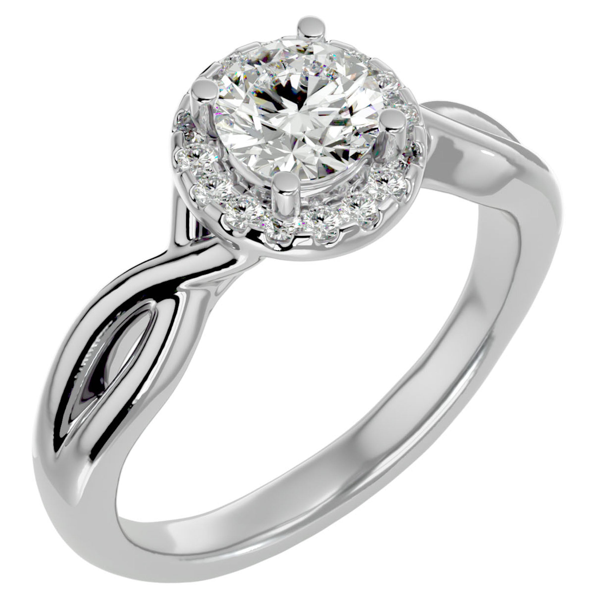 Inel De Logodnă Vent d'Automne cu Moissanite de 0.96 ct din Platina - Castelo.ro
