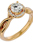 Inel De Logodnă Vent d'Automne cu Diamante Naturale de 0.96 ct din 18k Aur Galben - Castelo.ro