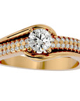 Inel De Logodnă Murmure d'Eau din Aur 14k cu Moissanite Pavé de 0.75 ct din 14k Aur Galben - Castelo.ro