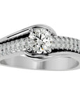 Inel De Logodnă Murmure d'Eau cu Diamante Naturale Pavé de 0.75 ct din Platina - Castelo.ro