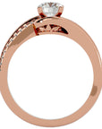 Inel De Logodnă Murmure d'Eau din Aur 14k cu Moissanite Pavé de 0.75 ct din 14k Aur Roz - Castelo.ro
