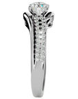 Inel De Logodnă Murmure d'Eau din Aur 14k cu Moissanite Pavé de 0.75 ct din 14k Aur Alb - Castelo.ro