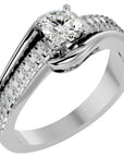 Inel De Logodnă Murmure d'Eau cu Diamante Create în Laborator Pavé de 0.75 ct din Platina - Castelo.ro