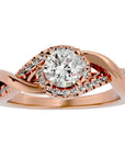 Inel de Logodnă din Aur 14k cu Diamante Naturale Împletit Etern Pavé de 1.29 ct din 14k Aur Roz - Castelo.ro