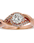 Inel de Logodnă din Aur 14k cu Diamante Create în Laborator Împletit Etern Pavé de 1.29 ct din 14k Aur Roz - Castelo.ro