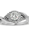 Inel de Logodnă din Aur 14k cu Moissanite Împletit Etern Pavé de 1.29 ct din 14k Aur Alb - Castelo.ro