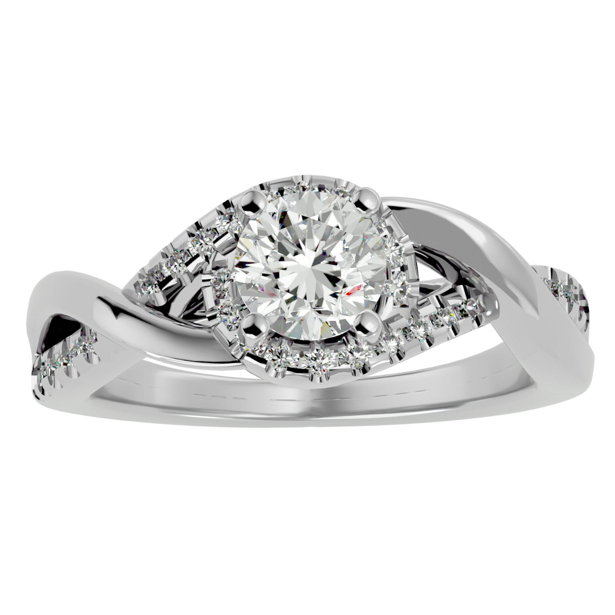 Inel de Logodnă cu Diamante Create în Laborator Împletit Etern Pavé de 1.29 ct din Platina - Castelo.ro