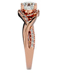 Inel de Logodnă din Aur 14k cu Moissanite Împletit Etern Pavé de 1.29 ct din 14k Aur Roz - Castelo.ro