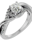Inel de Logodnă din Aur 14k cu Moissanite Împletit Etern Pavé de 1.29 ct din 14k Aur Alb - Castelo.ro