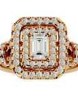 Inel de Logodnă cu Diamante Create în Laborator Halo Grande Etern Pavé de 1.47 ct din 18k Aur Galben - Castelo.ro