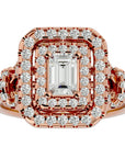 Inel de Logodnă din Aur 14k cu Moissanite Halo Grande Etern Pavé de 1.47 ct din 14k Aur Roz - Castelo.ro