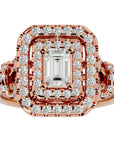 Inel de Logodnă cu Diamante Create în Laborator Halo Grande Etern Pavé de 1.47 ct din 18k Aur Roz - Castelo.ro