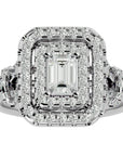 Inel de Logodnă din Aur 14k cu Diamante Naturale Halo Grande Etern Pavé de 1.47 ct din 14k Aur Alb - Castelo.ro