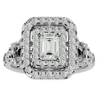 Inel de Logodnă din Aur 14k cu Diamante Create în Laborator Halo Grande Etern Pavé de 1.47 ct din 14k Aur Alb - Castelo.ro