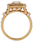 Inel de Logodnă din Aur 14k cu Moissanite Halo Grande Etern Pavé de 1.47 ct din 14k Aur Galben - Castelo.ro