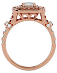 Inel de Logodnă cu Diamante Create în Laborator Halo Grande Etern Pavé de 1.47 ct din 18k Aur Roz - Castelo.ro