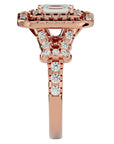Inel de Logodnă din Aur 14k cu Moissanite Halo Grande Etern Pavé de 1.47 ct din 14k Aur Roz - Castelo.ro