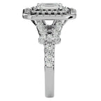Inel de Logodnă din Aur 14k cu Diamante Create în Laborator Halo Grande Etern Pavé de 1.47 ct din 14k Aur Alb - Castelo.ro