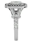 Inel de Logodnă cu Moissanite Halo Grande Etern Pavé de 1.47 ct din Platina - Castelo.ro