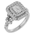 Inel de Logodnă din Aur 14k cu Diamante Create în Laborator Halo Grande Etern Pavé de 1.47 ct din 14k Aur Alb - Castelo.ro