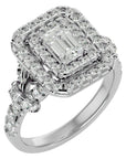Inel de Logodnă cu Moissanite Halo Grande Etern Pavé de 1.47 ct din Platina - Castelo.ro
