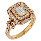 Inel de Logodnă din Aur 14k cu Diamante Create în Laborator Halo Grande Etern Pavé de 1.47 ct din 14k Aur Galben - Castelo.ro