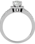 Inel De Logodnă Brume de Matin din Aur 14k cu Diamante Create în Laborator Pavé de 0.77 ct din 14k Aur Alb - Castelo.ro