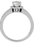 Inel de Logodnă cu Moissanite Halo Duo Etern Pavé de 0.77 ct din Platina - Castelo.ro