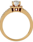 Inel De Logodnă Brume de Matin cu Diamante Create în Laborator Pavé de 0.77 ct din 18k Aur Galben - Castelo.ro