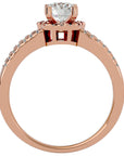 Inel De Logodnă Brume de Matin cu Diamante Create în Laborator Pavé de 0.77 ct din 18k Aur Roz - Castelo.ro