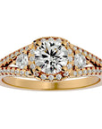 Inel de Logodnă din Aur 14k cu Diamante Naturale Halo Etern Pavé de 1.07 ct din 14k Aur Galben - Castelo.ro