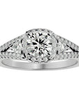Inel de Logodnă din Aur 14k cu Diamante Naturale Halo Etern Pavé de 1.07 ct din 14k Aur Alb - Castelo.ro