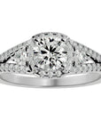 Inel De Logodnă Brillance de Lune cu Moissanite Pavé de 1.07 ct din Platina - Castelo.ro