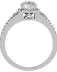 Inel De Logodnă Brillance de Lune cu Moissanite Pavé de 1.07 ct din Platina - Castelo.ro
