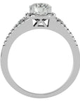 Inel de Logodnă din Aur 14k cu Diamante Naturale Halo Etern Pavé de 1.07 ct din 14k Aur Alb - Castelo.ro