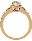 Inel de Logodnă din Aur 14k cu Diamante Naturale Halo Etern Pavé de 1.07 ct din 14k Aur Galben - Castelo.ro