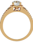 Inel De Logodnă Brillance de Lune cu Moissanite Pavé de 1.07 ct din 18k Aur Galben - Castelo.ro