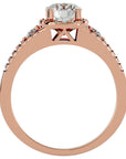 Inel De Logodnă Brillance de Lune din Aur 14k cu Diamante Naturale Pavé de 1.07 ct din 14k Aur Roz - Castelo.ro