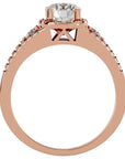 Inel De Logodnă Brillance de Lune cu Moissanite Pavé de 1.07 ct din 18k Aur Roz - Castelo.ro