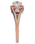Inel de Logodnă din Aur 14k cu Diamante Naturale Halo Etern Pavé de 1.07 ct din 14k Aur Roz - Castelo.ro
