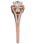 Inel De Logodnă Brillance de Lune din Aur 14k cu Diamante Naturale Pavé de 1.07 ct din 14k Aur Roz - Castelo.ro