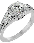 Inel De Logodnă Brillance de Lune cu Moissanite Pavé de 1.07 ct din Platina - Castelo.ro