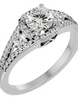 Inel de Logodnă din Aur 14k cu Diamante Naturale Halo Etern Pavé de 1.07 ct din 14k Aur Alb - Castelo.ro