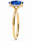 Inel de Logodnă Kensington din Aur 18k cu Safir Creat în Laborator Oval 12x8 mm și Diamante Create în Laborator din 18k Aur Galben - Castelo.ro