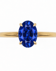 Inel de Logodnă Kensington din Aur 18k cu Safir Creat în Laborator Oval 8x6 mm și Diamante Create în Laborator din 18k Aur Galben - Castelo.ro