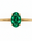 Inel de Logodnă Kensington din Aur 18k cu Smarald Creat în Laborator Oval 8x6 mm și Diamante Create în Laborator din 18k Aur Galben - Castelo.ro