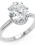 Inel de Logodnă Solitaire 'L'Amour' din Aur 18k cu Moissanite Oval de 1.8 ct din Platina - Castelo.ro