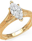 Inel de Logodnă Albemarle din Aur 14k cu Diamant Creat în Laborator Marquise de 1 ct din 14k Aur Galben - Castelo.ro