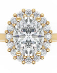 Inel de Logodnă Buckingham din Aur 14k cu Moissanite Oval de 2.5 ct din 14k Aur Galben - Castelo.ro