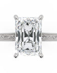 Inel de Logodnă Berkeley din Aur 14k cu Diamant Natural Radiant de 4 ct din 14k Aur Alb - Castelo.ro